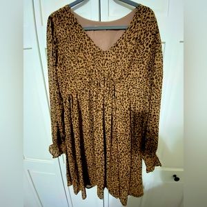 Kori leopard print dress, medium, elastic waist band